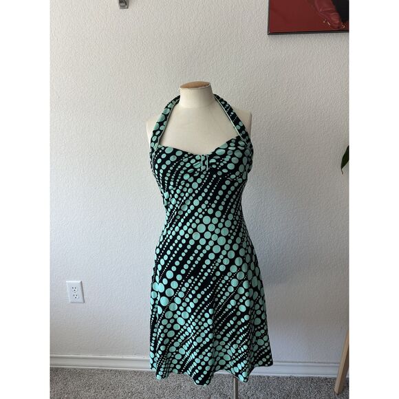 Vintage Jodi Kristopher Polka Dot Halter Dress - Picture 1 of 4